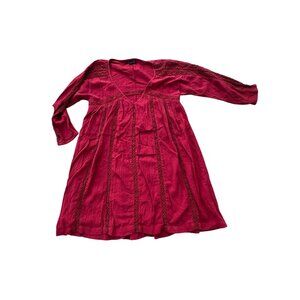 American Eagle Outfitters Red Crochet Trim Mini Dress Small Cotton Blend Boho St